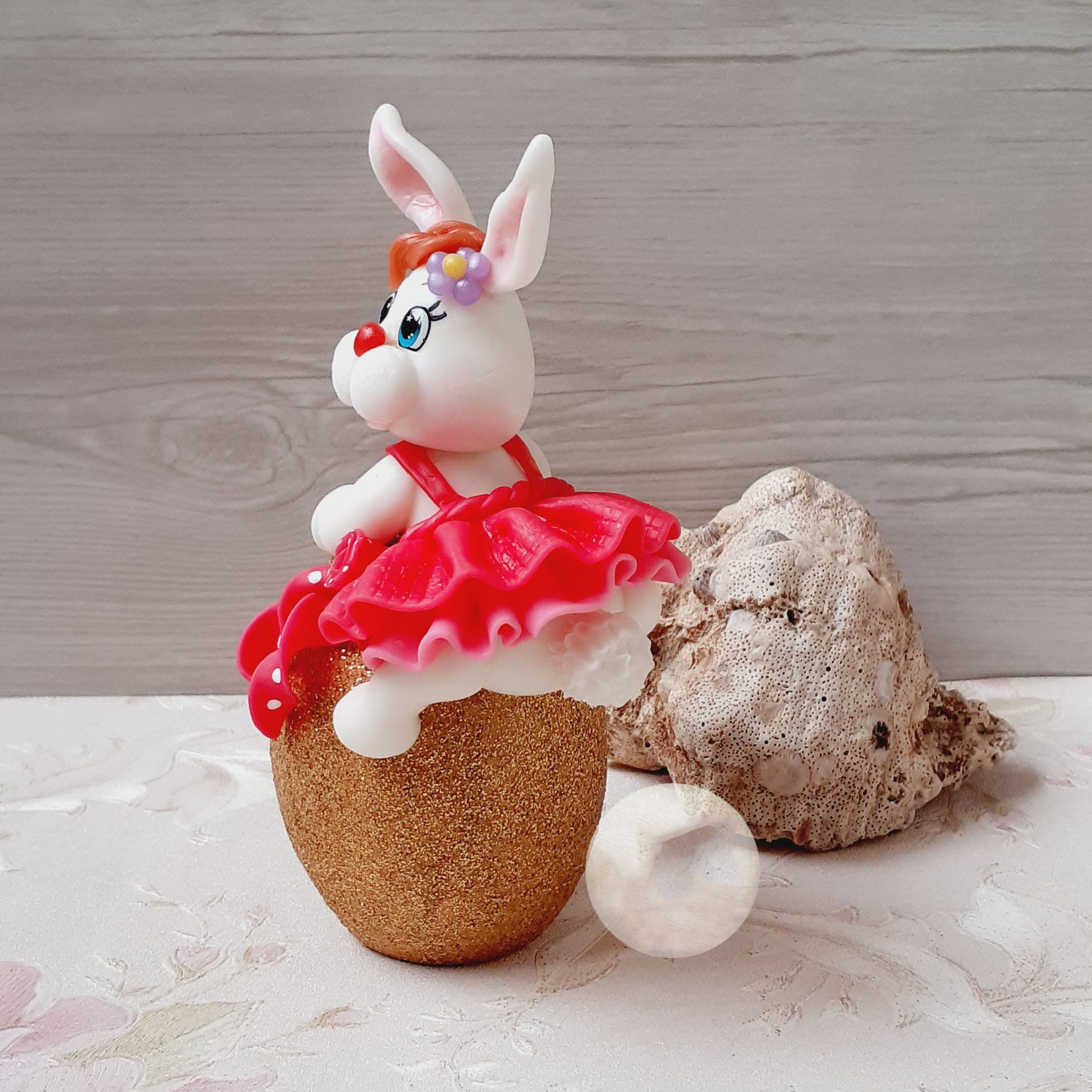 Aardewerken Konijn Figuur voor Nowruz & Haft-Sin (Set van 2)