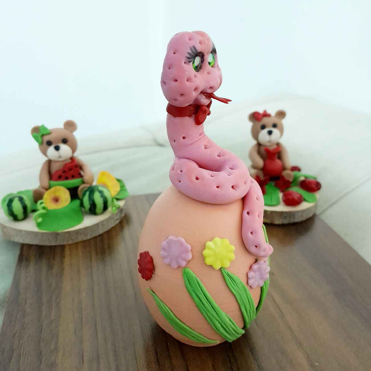 Aardewerken Slang Figuur voor Nowruz & Haft-Sin (Set van 2)