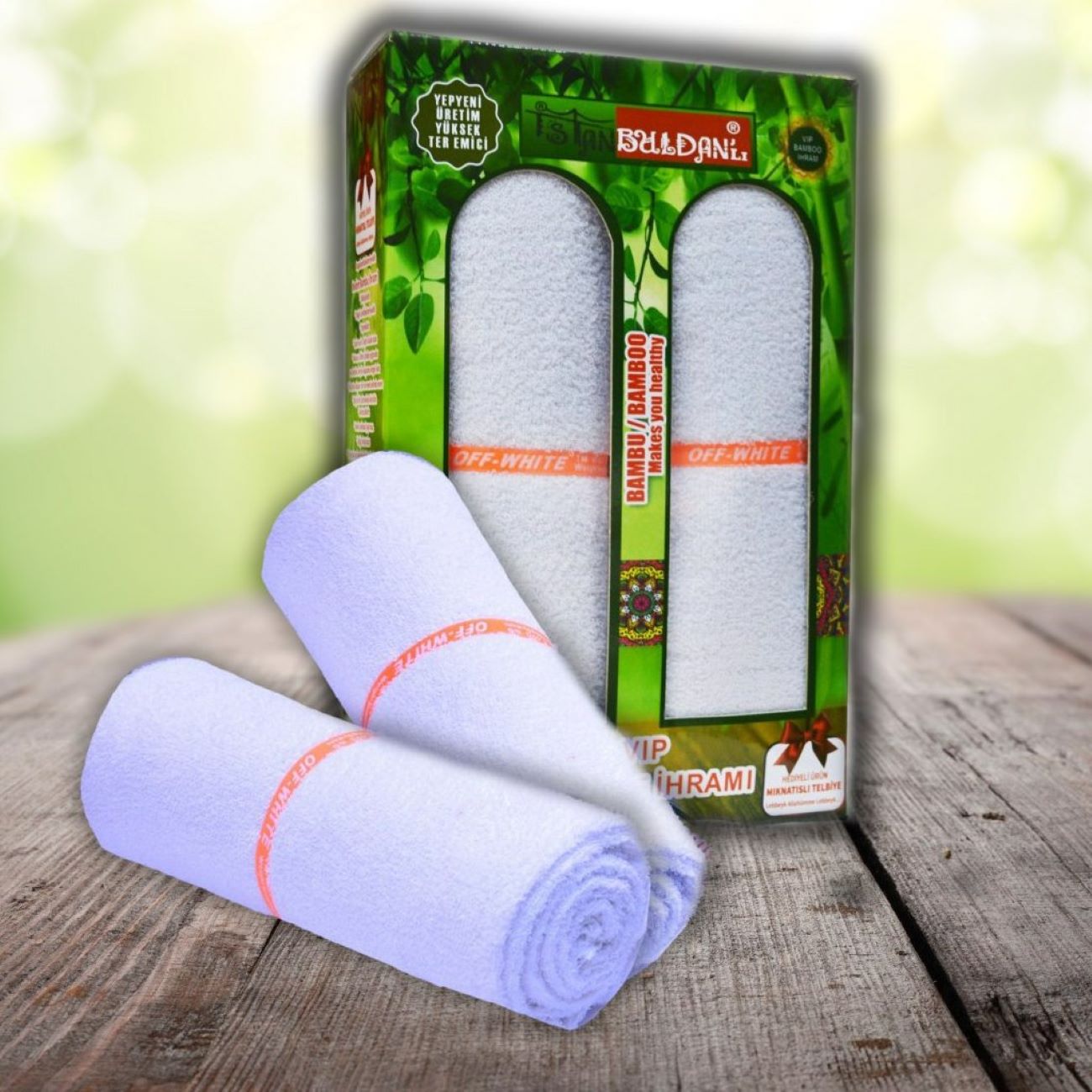 Premium Bamboe Katoenen Ihram Handdoek voor Heren – Zacht & Comfortabel