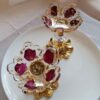 Hars Kaarshouder – Bloemen Hars Kaarshouder met Goudvlokken