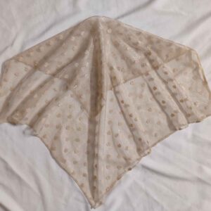 Cream Sjaal met Hartjes – Elegant Kant