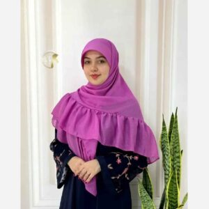 Magenta Geplooide Sjaal – Chiffon Stof