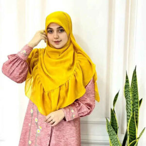 Gele Geplooide Sjaal – Vierkant Chiffon
