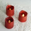 LED Waxinelichtjes Rood Glitter – Feestelijke Set van 10