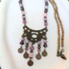 Traditionele Ketting en Oorbellen Set met Paarse Jade en Kristal