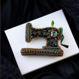 Vintage Naaimachine Broche – Art-Deco Stijl