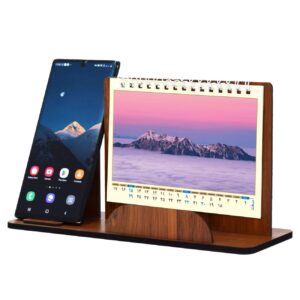 Houten Bureaukalender voor het Jaar 1404 met Telefoonhouder – Stijlvol & Functioneel