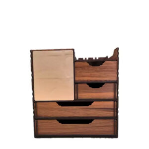 Houten Make-up en Schrijfwaar Standaard met 4 Laden