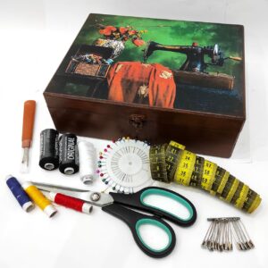Houten Naaidoos met Verschillende Secties – Artistiek