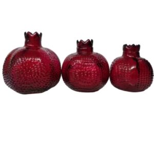 Yalda glazen granaatappelornament (3 stuks)