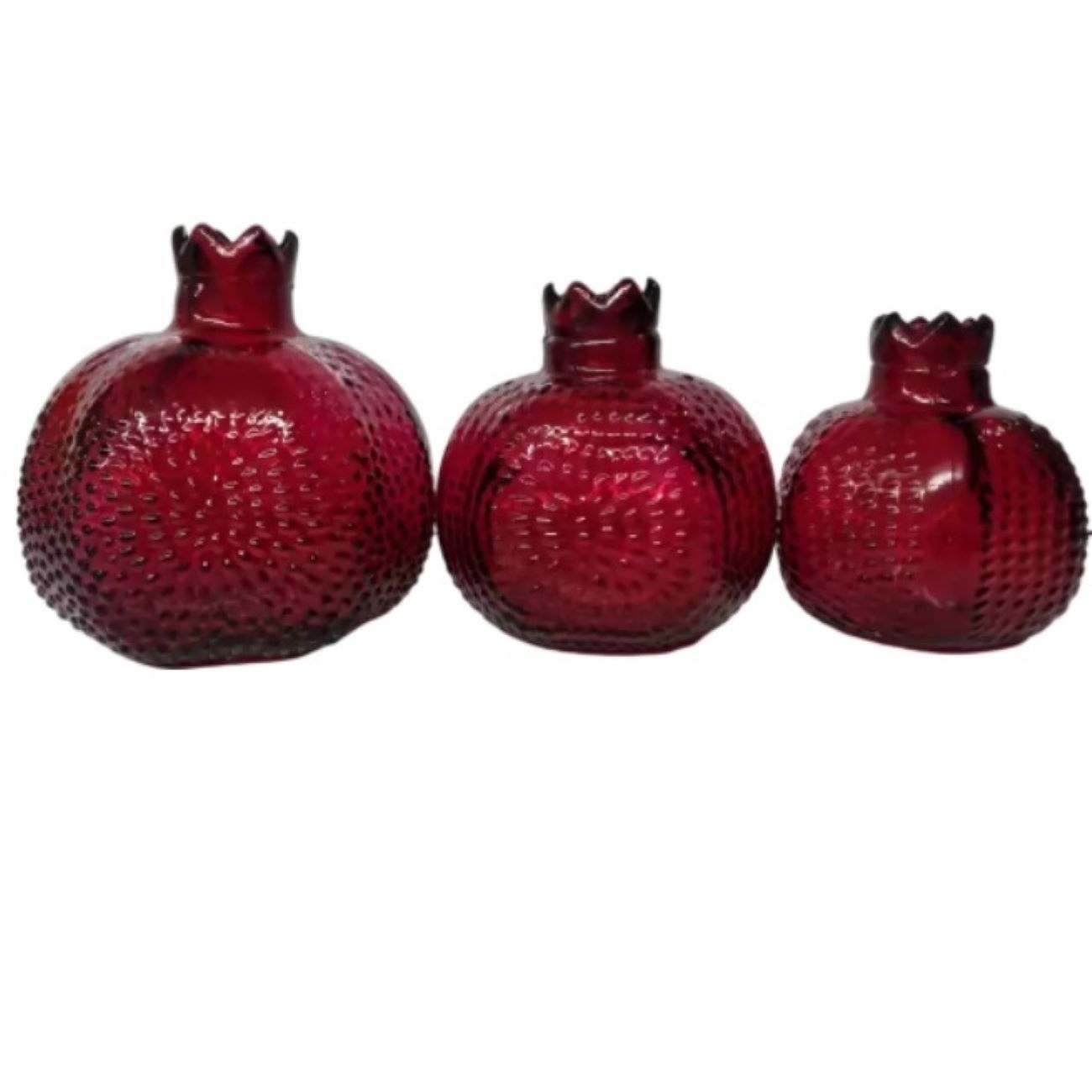 Yalda glazen granaatappelornament (3 stuks)