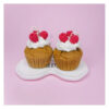Ambachtelijke Cupcake Kaars Framboos & Slagroom (Set van 2)