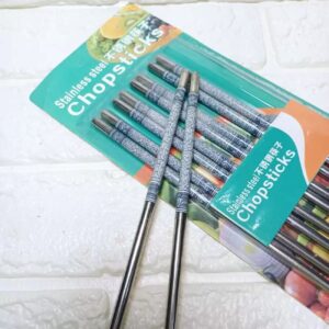 Chic en stijlvol patroon RVS eetstokjes set van 4