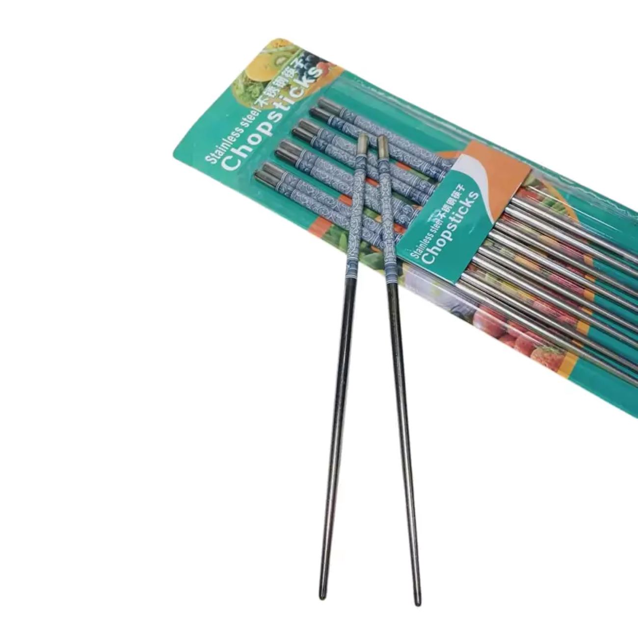 Chic en stijlvol patroon RVS eetstokjes set van 4