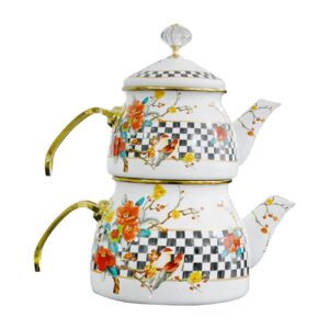 Decoratieve emaille ketelset – Geschikt voor dagelijks gebruik & als cadeau