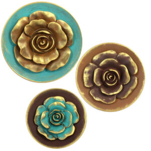 Decoratief Aardewerk Bord met Bloemontwerp Set van 3 Perfect voor Woonkamer
