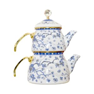 Emaille ketel- en theepotset – Klassiek ontwerp