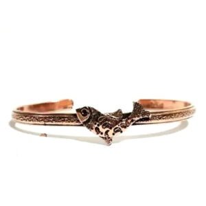 Gegraveerde Koperen Armband met Vis Design