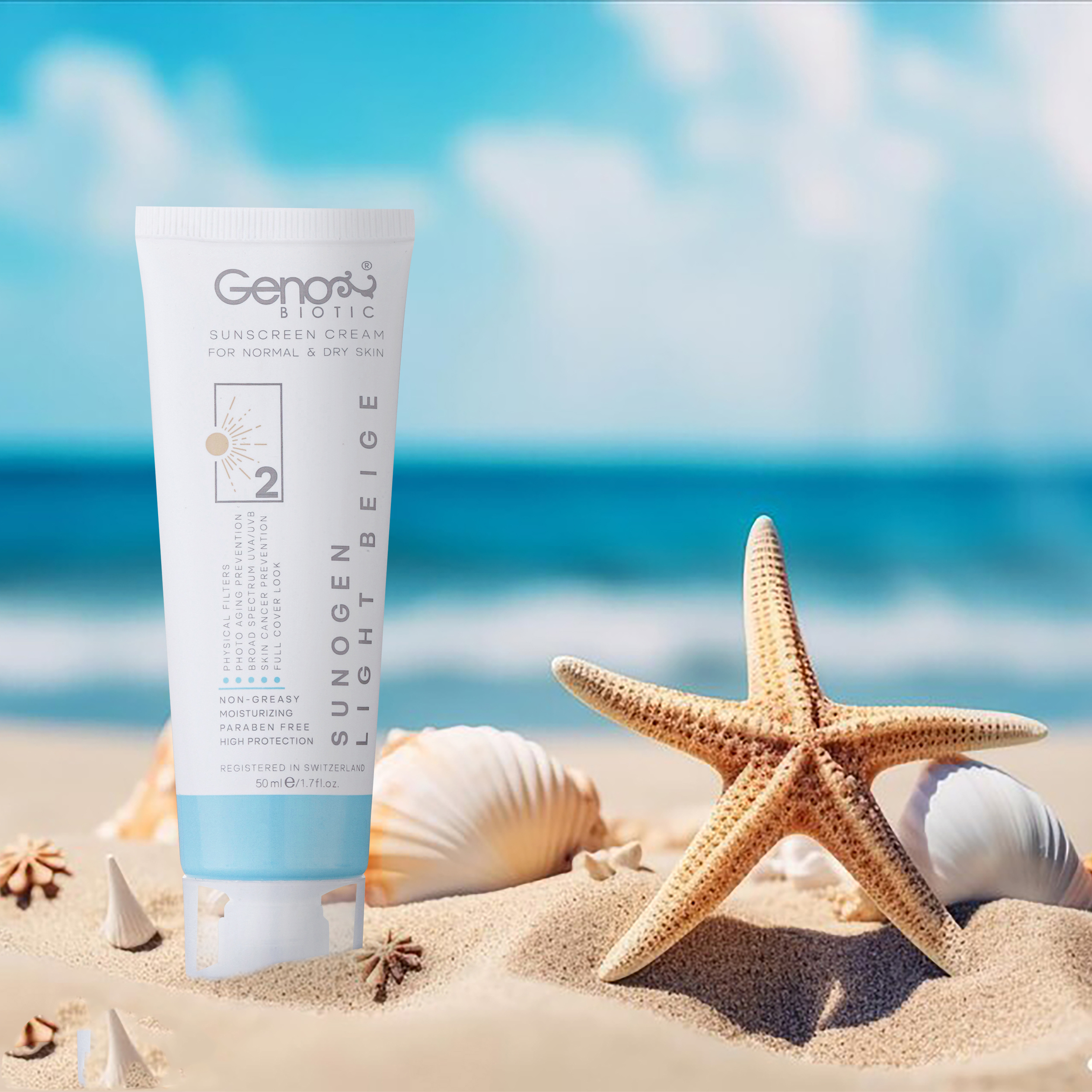 Geno Biotic Getinte Zonnebrandcrème – Droge Huid (2 stuks)