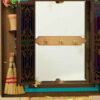 Hanging Wooden Mirror Key Holder with Traditional Opening Door Design (1)