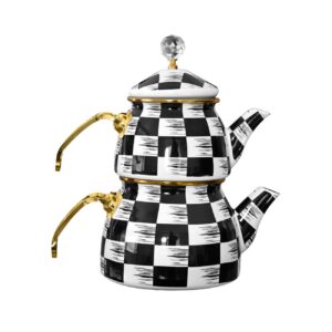 Luxe Emaille Ketelset (Dubbele Theepot)