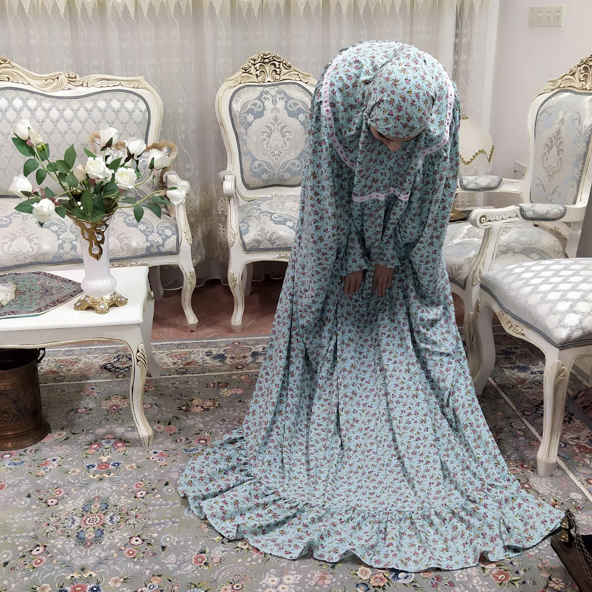 Islamitische Namaz Chador met Mouwen voor Dames in Visontwerp & Katoen