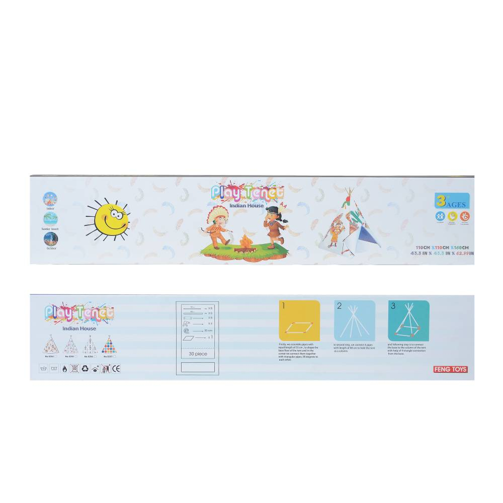Kinder tipi speeltent – Wit fantasie ontwerp