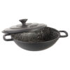 Round Cast Iron Grill Skillet for Camping with Lid