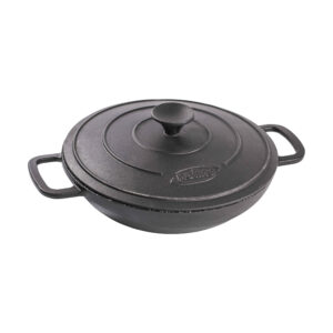 Ronde Gietijzeren Grillpan met Deksel – Camping & Outdoor