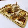 Vintage Brass Tea Set – Intricate Design for Classic Tea Lovers Suitable for Two Person (1)