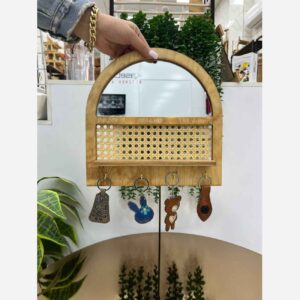 Houten Sleutelhouder Wandmodel met Spiegel