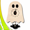 Houten Kinderkamer Wandklok met Slinger Spookthema