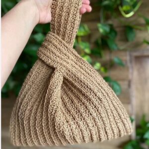 Ambachtelijke Raffia Schoudertas – Gehaakt Honing