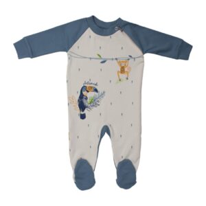 Baby Jumpsuit met Voeten – Dierenpatroon