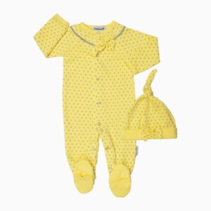 Baby Jumpsuit met Sokken & Hoed – Citroengeel