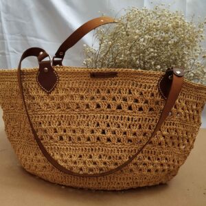 Boheemse Gehaakte Raffia Tas – Handgemaakt