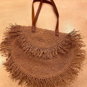 Boho Chic Raffia Gehaakte Tas – Cirkel Model