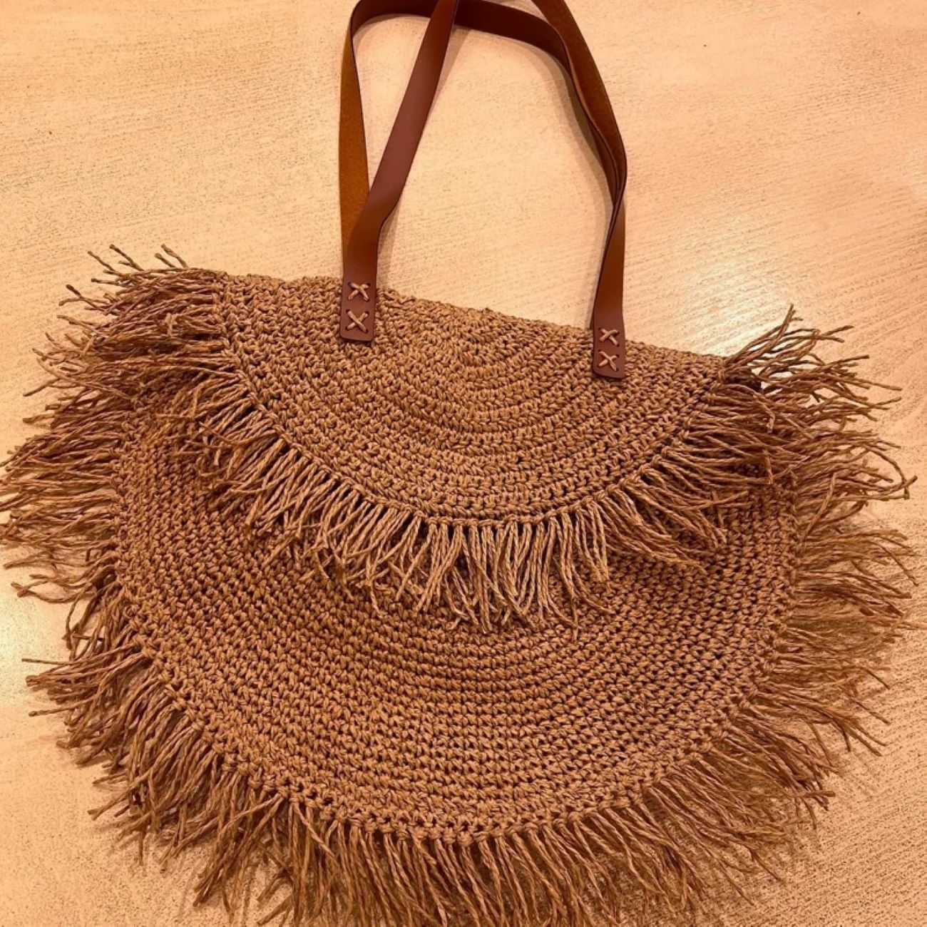 Boho Chic Raffia Gehaakte Tas – Cirkel Model