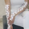 Bridal Gloves With Blossom Design For Wedding And Reception (1)