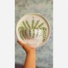 Ceramic Wall-Mounted Planter Elegant Leaf Pattern Pot (2)