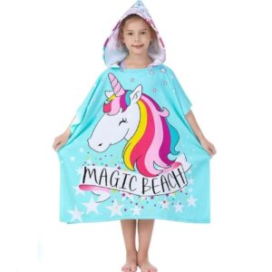 Roze badhanddoek poncho met capuchon – Lama ontwerp