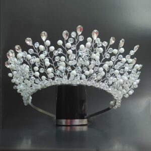 Klassieke kristallen trouwtiara – Zilver