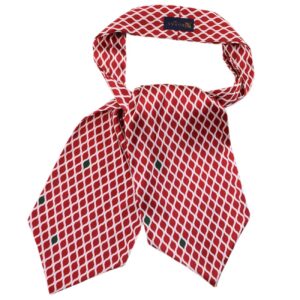 Klassieke heren ascot-stropdas – Rood ruitpatroon