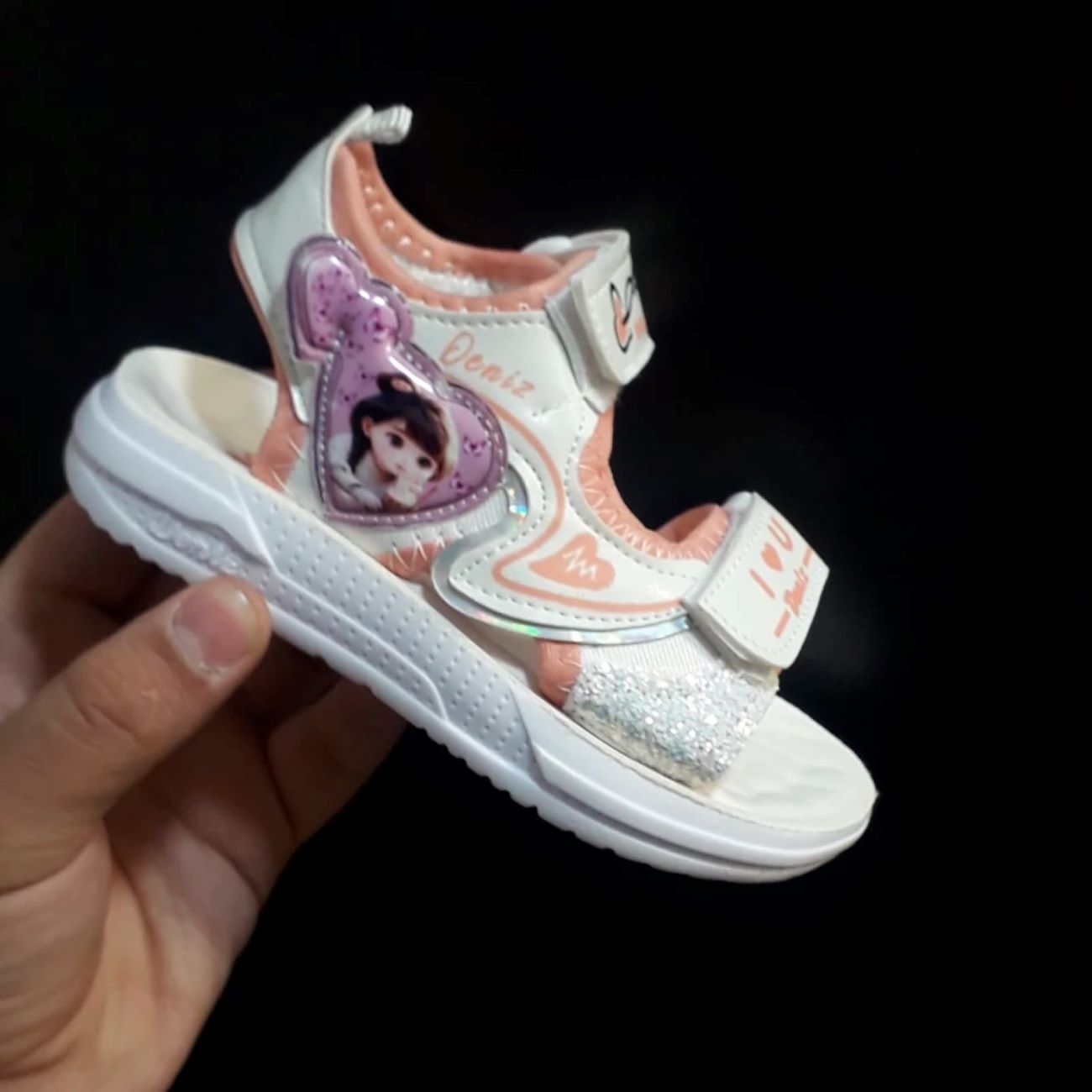 Comfortabele Kindersandalen met Klittenband & Hartjes