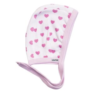 Comfortabele Baby Muts met Oorkleppen – Roze Hartjes