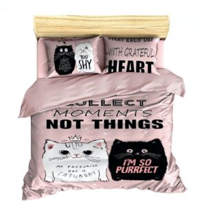Kat en Koptelefoon Ontwerp Bedden Set – Roze