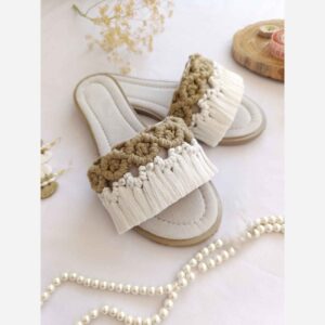 Gezellige & Stijlvolle Macramé Slipper – Boho Cream