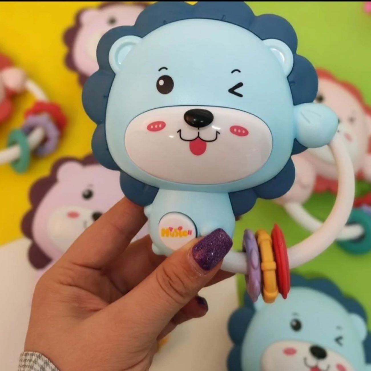 Baby Rammelaar Leeuw – Muzikaal Dierenspeelgoed met Bijtring