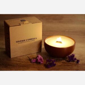 Houten kaars met natuurlijke lont – Droom thema