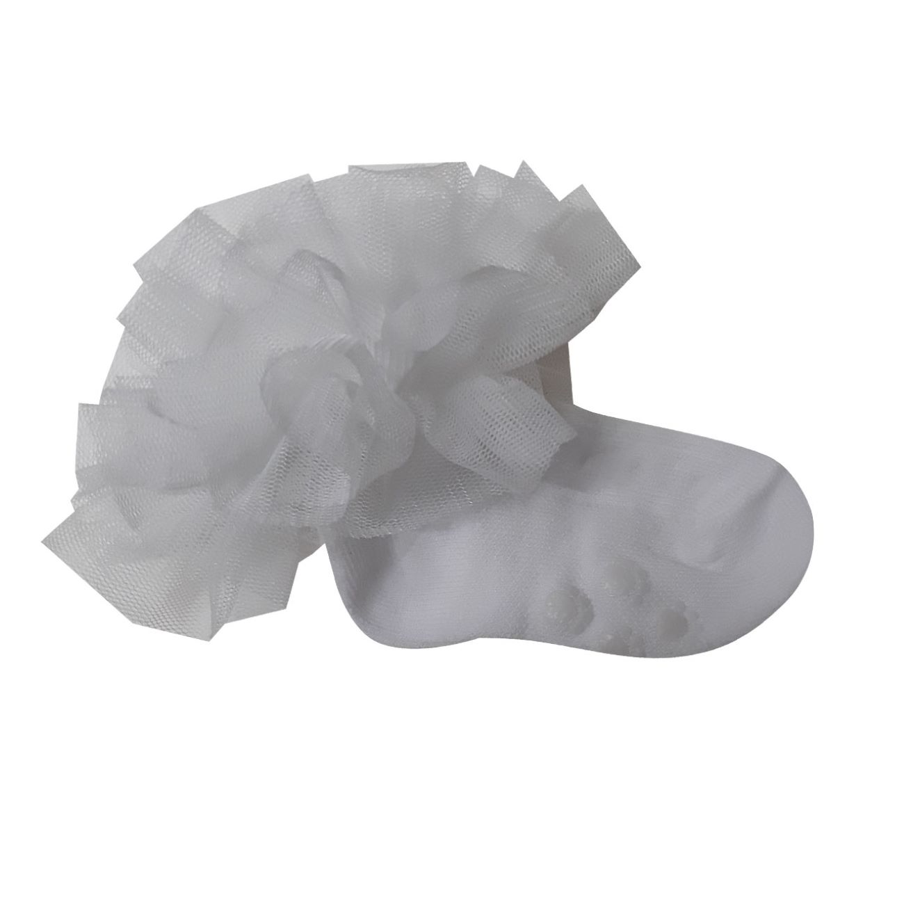 Witte Babysokken met Kant en Roesjes